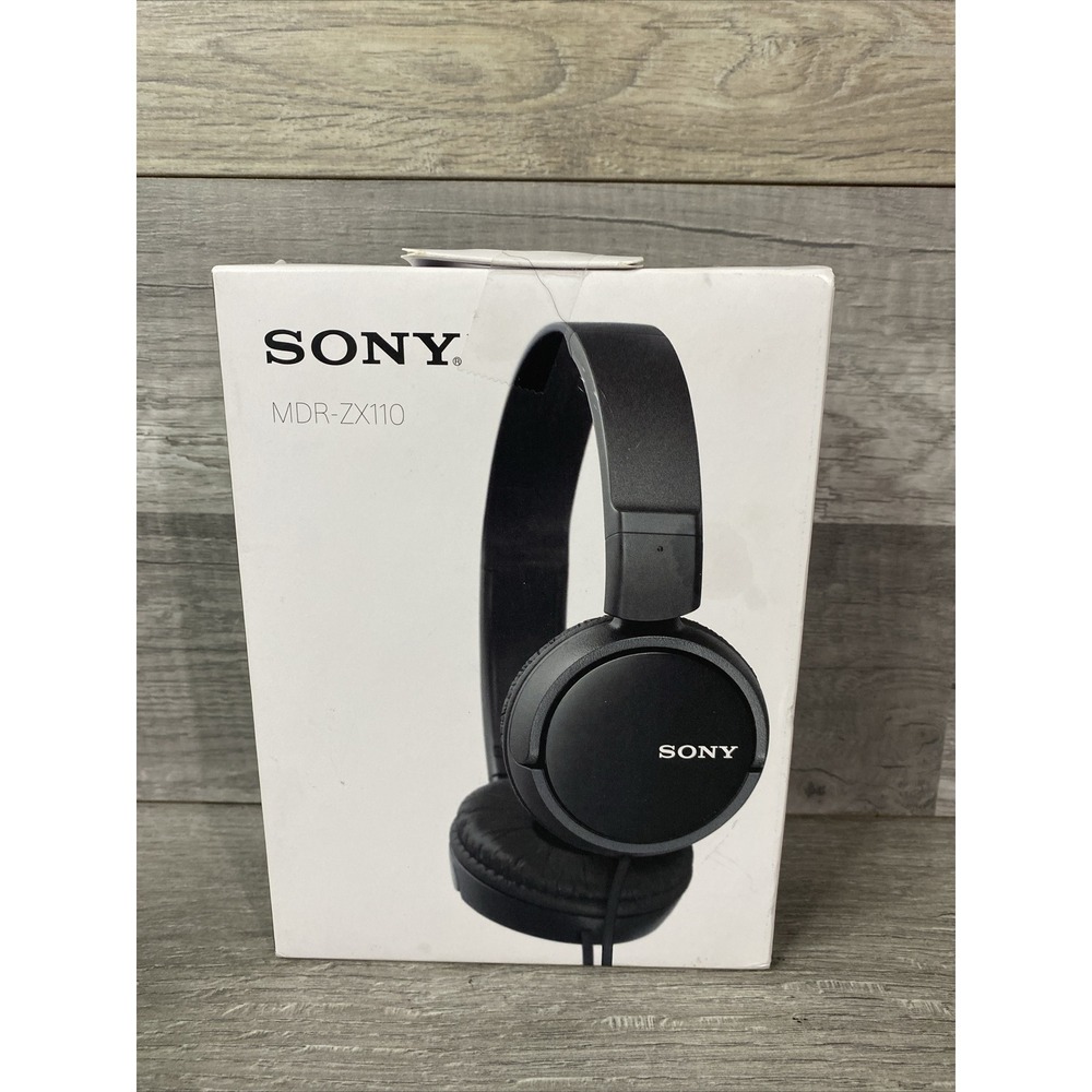 Sony‎ MDR-ZX110 Wired On-Ear Headphones Black Foldable MDRZX110/BZ(UC) NEW